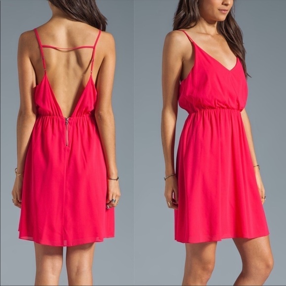 Alice + Olivia Arlen Pink Open Back Mini Sleeveless Dress Silk Blend - Picture 2 of 9